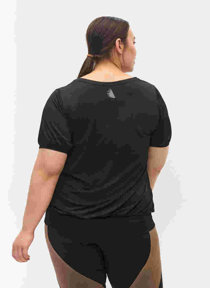 Short-sleeved exercise top, Black, Model image number 1