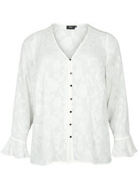 Long-sleeved shirt with jacquard look