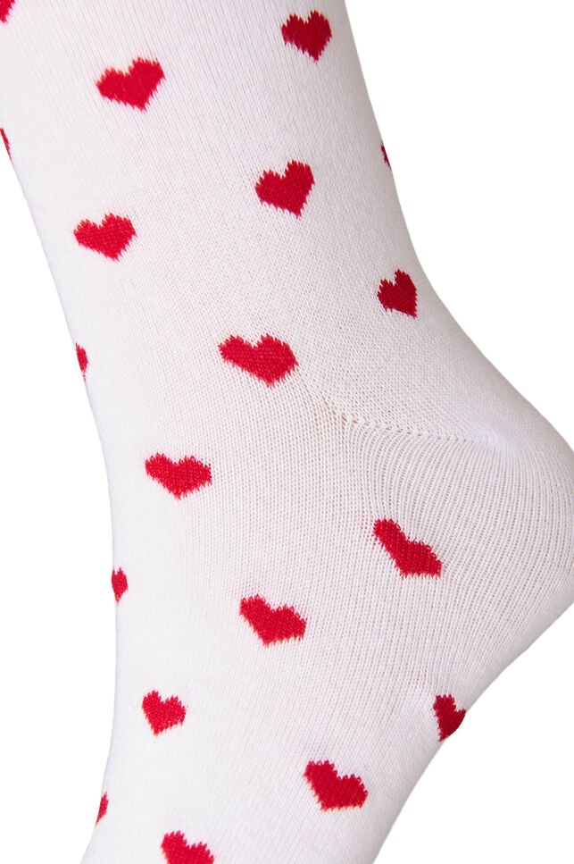 Cotton socks with patterns, White, Packshot image number 2