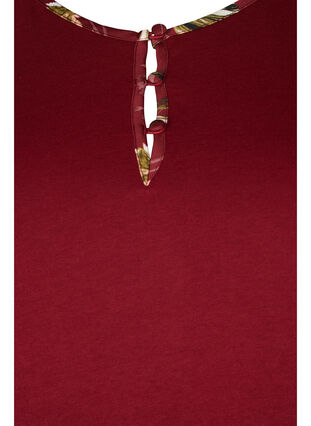 Cotton nightdress with long sleeves, Cabernet, Packshot image number 2