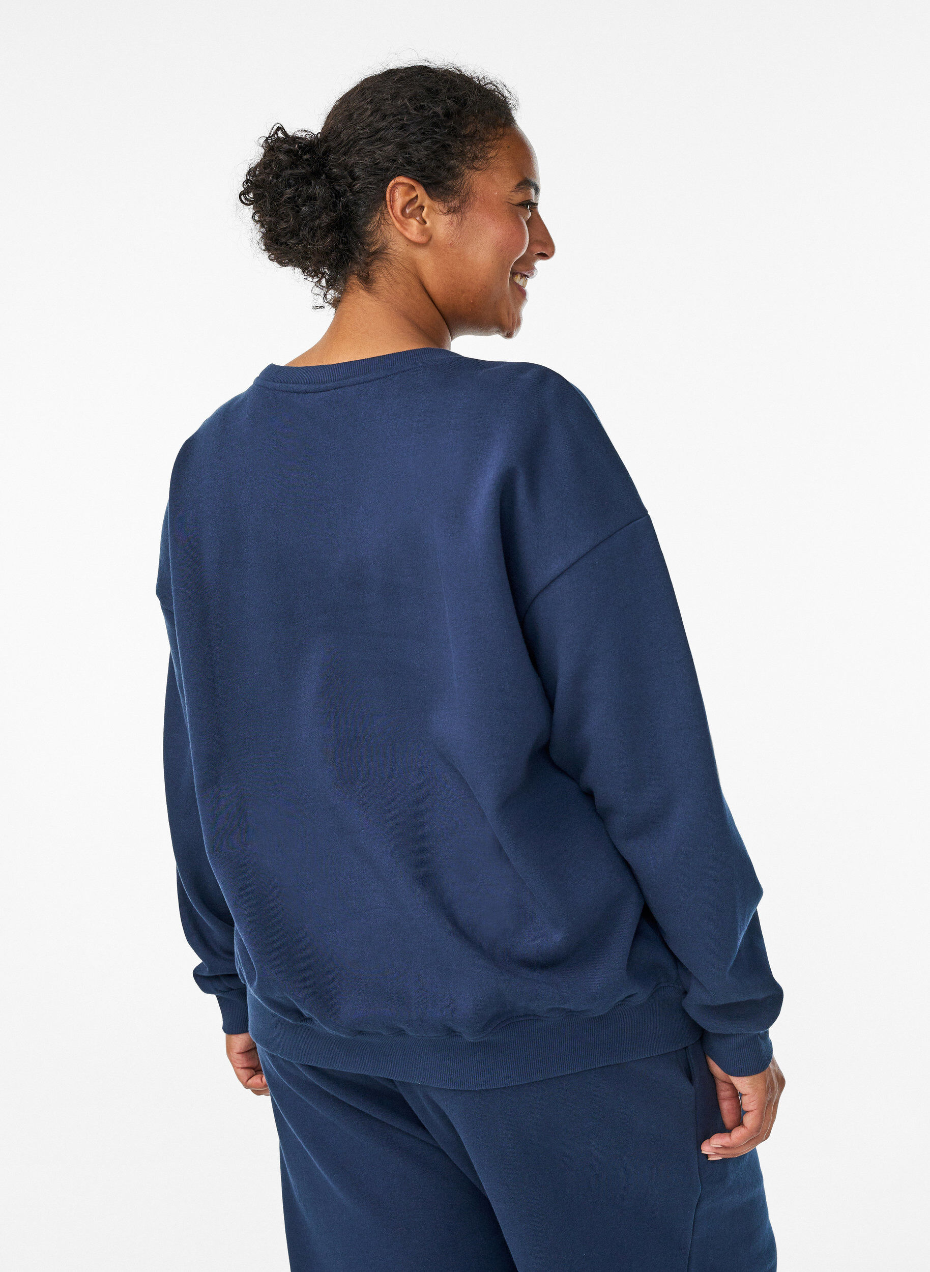 ZizzifashionSweatshirt with text print, Blue, Model image number 2
