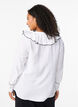Long-sleeved viscose shirt blouse with ruffle, White, Model image number 2