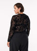 Mesh blouse with floral pattern, Black, Model image number 2