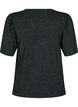 T-shirt with glitter and short puff sleeves, Black, Packshot image number 1