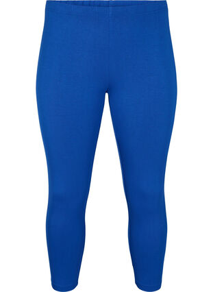 Basic 3/4 leggings in viscose, Monaco Blue, Packshot image number 0