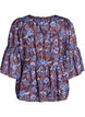 Floral blouse with ruffle sleeves, Brown, Packshot image number 1