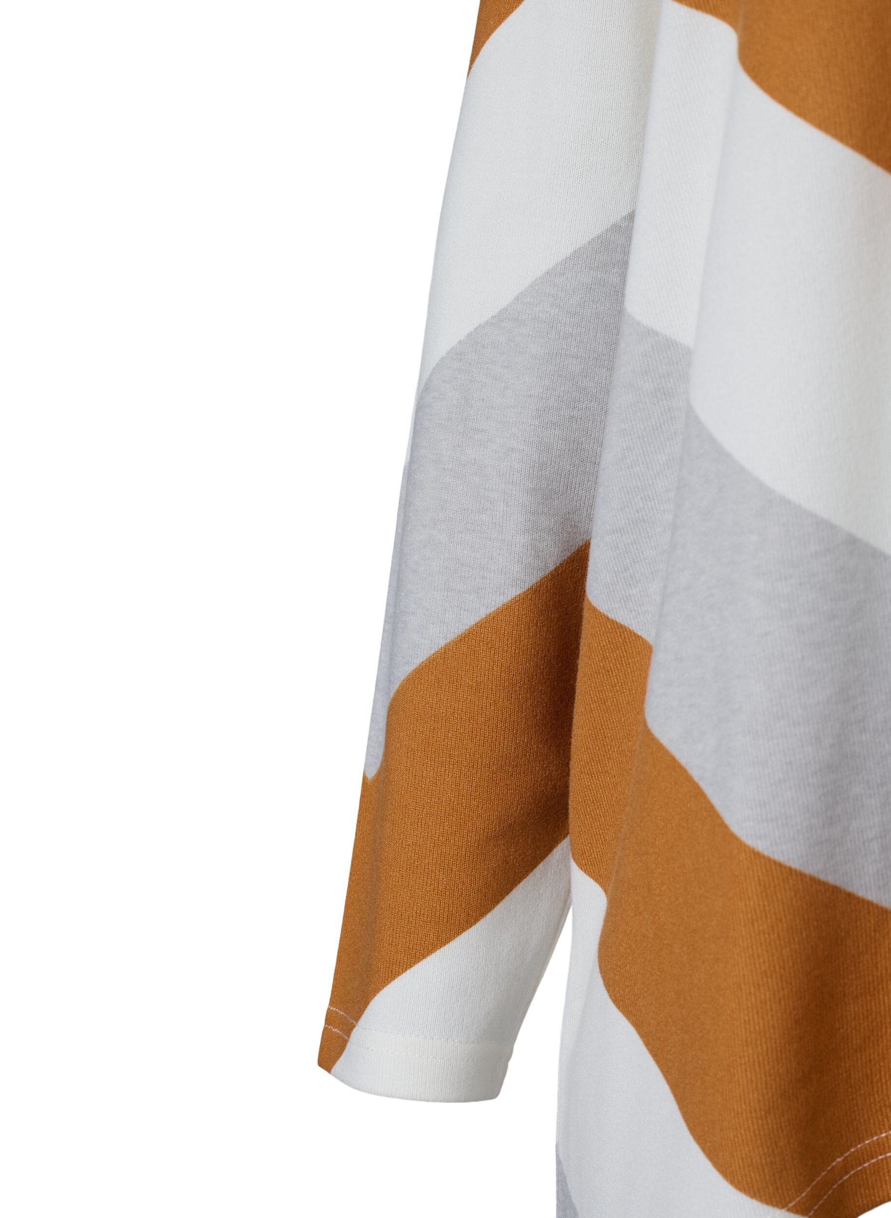 Zizzifashion Patterned blouse with long sleeves, Beige Zig Zag, Packshot image number 3
