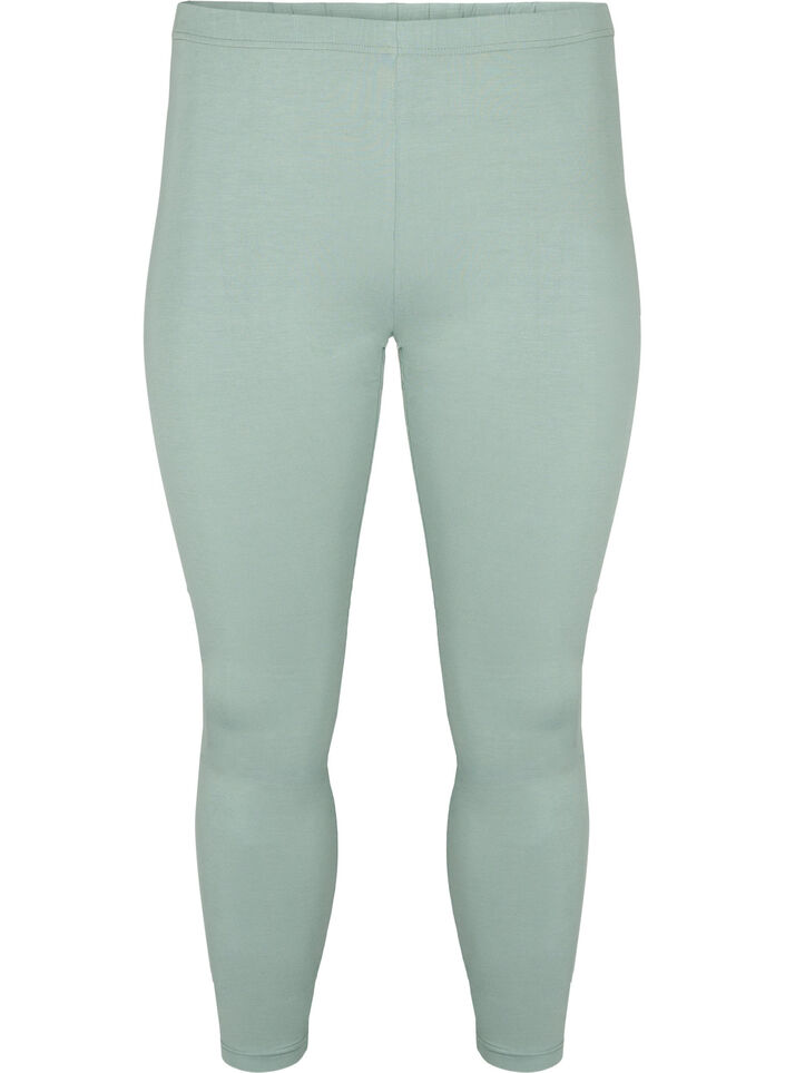 Basic viscose leggings, Green, Packshot image number 0