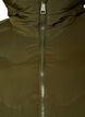 Long hooded puffer jacket with a wave pattern, Green, Packshot image number 2