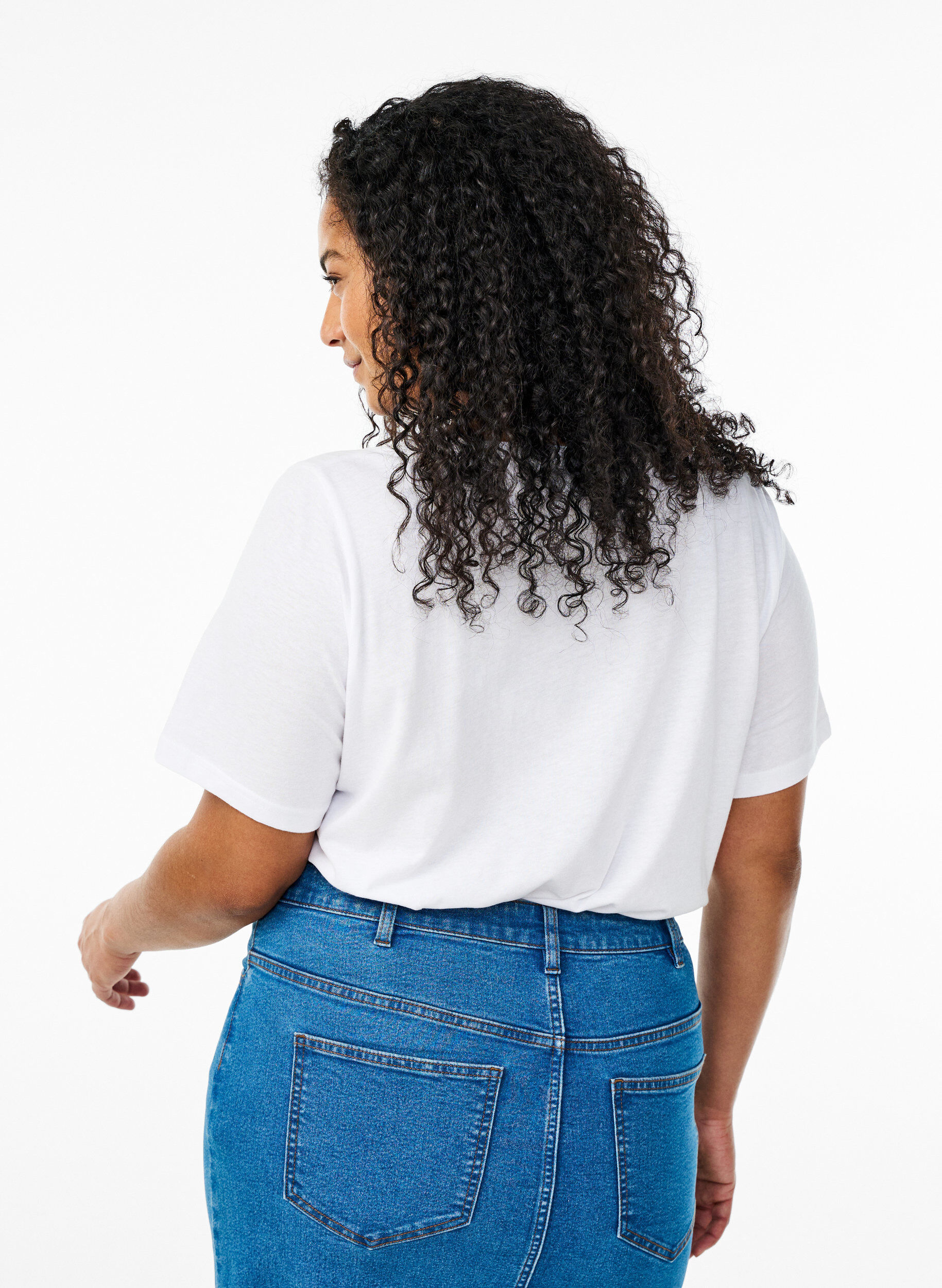 Zizzifashion FLASH - 2-pack t-shirts with v-neck, Black/White, Model image number 1