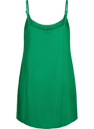 Solid colour strap dress in viscose, Jolly Green, Packshot image number 1