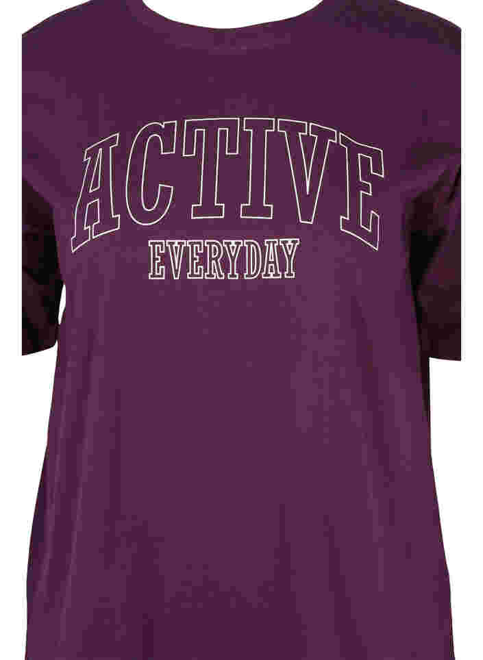 Cotton workout t-shirt, Blackberry Wine, Packshot image number 2