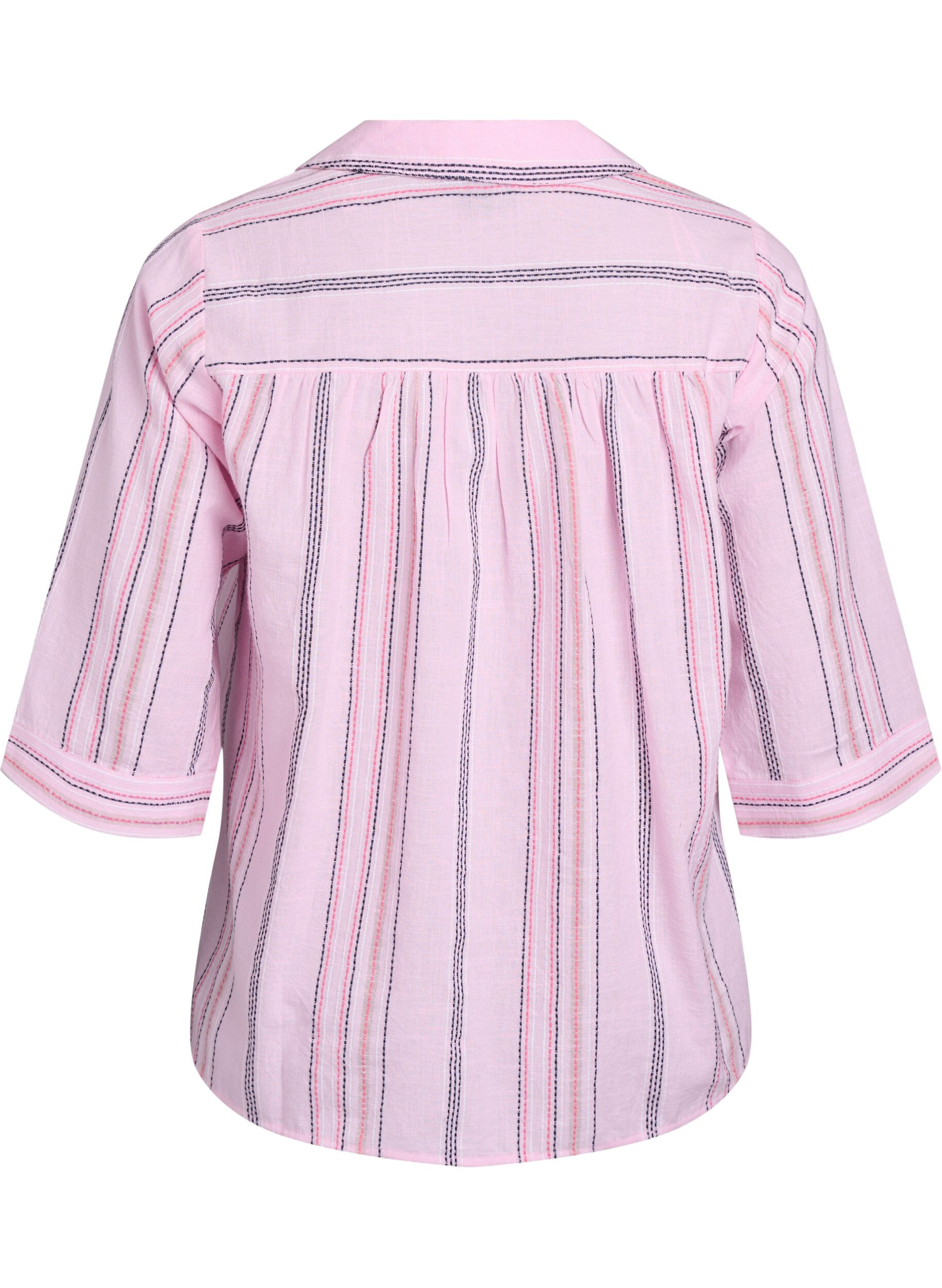 Zizzifashion Blouse with collar and 3/4 sleeves, Rose, Packshot image number 1