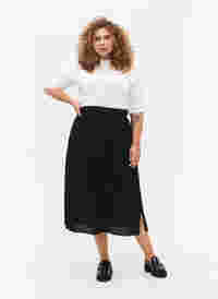 Viscose midi skirt, Black , Model