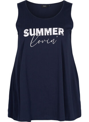 Cotton top with rounded neckline, Night Sky SUMMER, Packshot image number 0