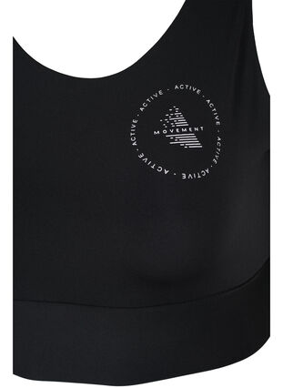 CORE, MID SUPPORT SPORTS BRA - Sports bra with v-back, Black, Packshot image number 2