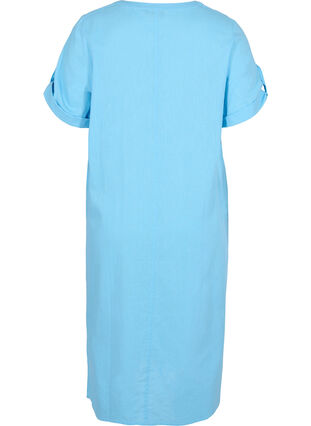 Long short-sleeved shirt dress, Alaskan Blue, Packshot image number 1