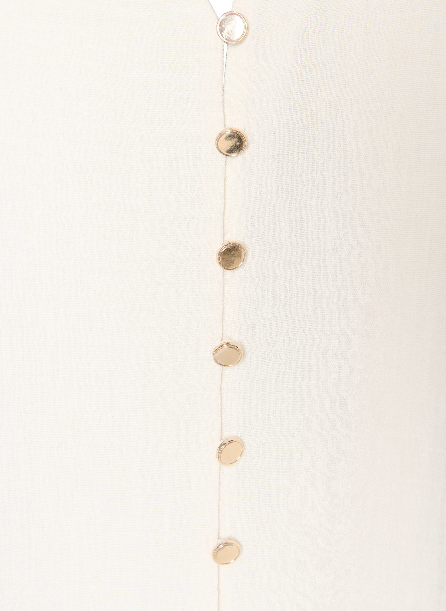 ZizzifashionSleeveless vest with a V-neck and buttons, Vanilla, Packshot image number 2