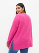 Melange pullover with side slit, R. Rose/White Mel., Model image number 1
