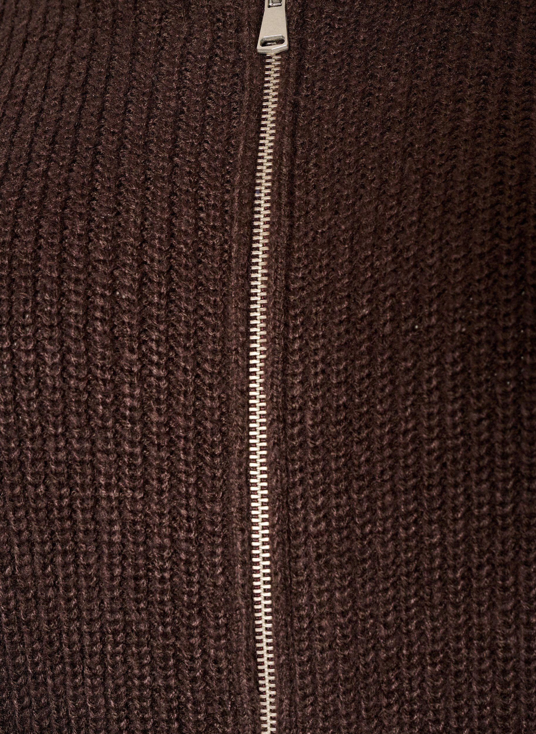 ZizzifashionKnit cardigan with zip, Brown, Packshot image number 2
