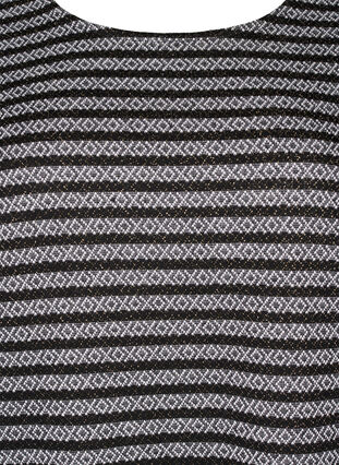 Round neck blouse with striped pattern, Black Stripe, Packshot image number 2