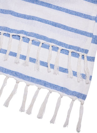Striped hammam towel with fringes, Regatta Comb, Packshot image number 3