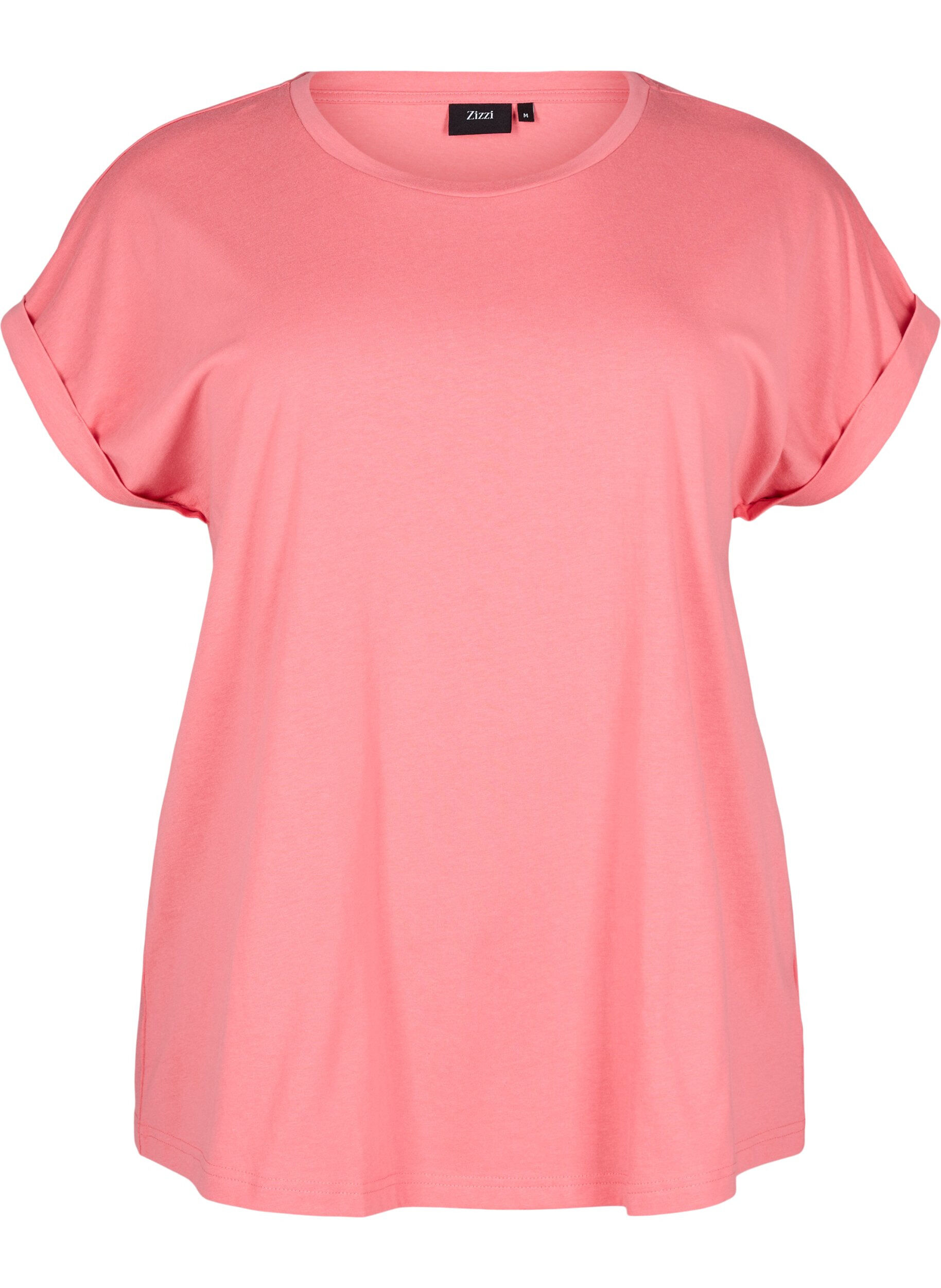 ZizzifashionShort sleeve cotton blend T-shirt, Rose, Packshot image number 0