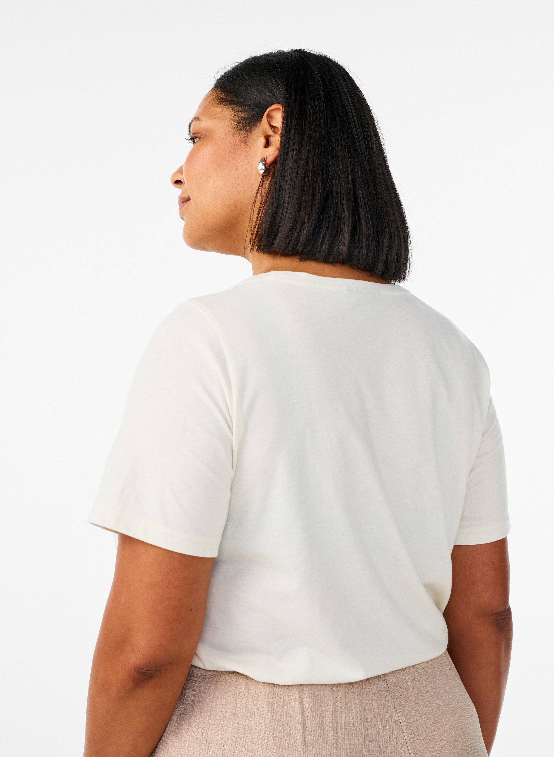 ZizzifashionT-shirt with motif, Vanilla, Model image number 2