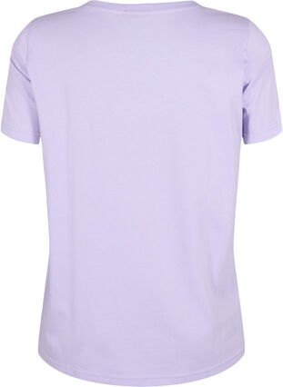 Cotton t-shirt with print detail, Lavender ARIZONA, Packshot image number 1