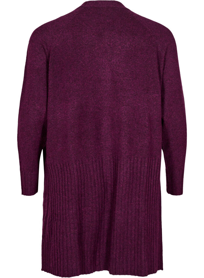 Long cardigan with pockets, Potent Purple Mel., Packshot image number 1