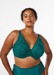 Padded underwired lace bra, Green, Model image number 0