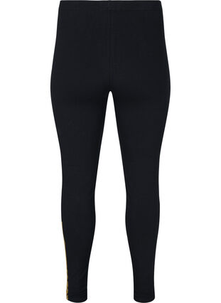 Cotton leggings with print details, Black, Packshot image number 1