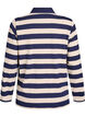 Long-sleeved polo shirt with wide stripes, Blue, Packshot image number 1