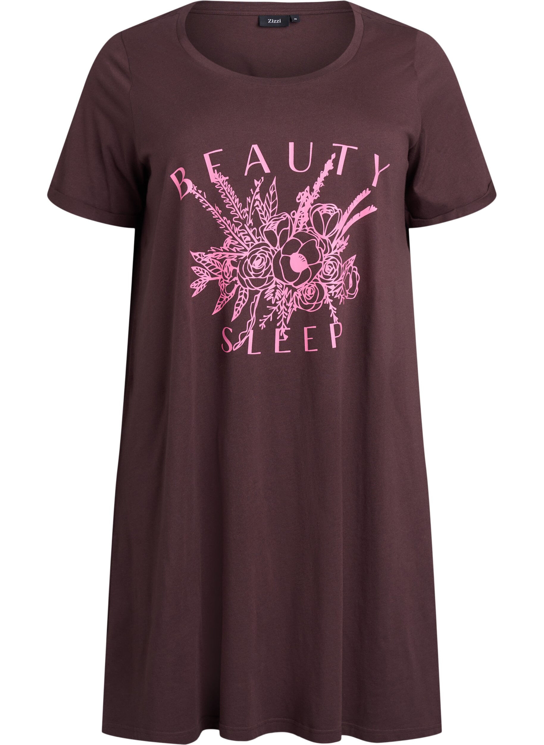 Short-sleeved nightgown in organic cotton