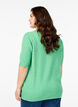 Knitted blouse with short sleeves, Green, Model image number 2