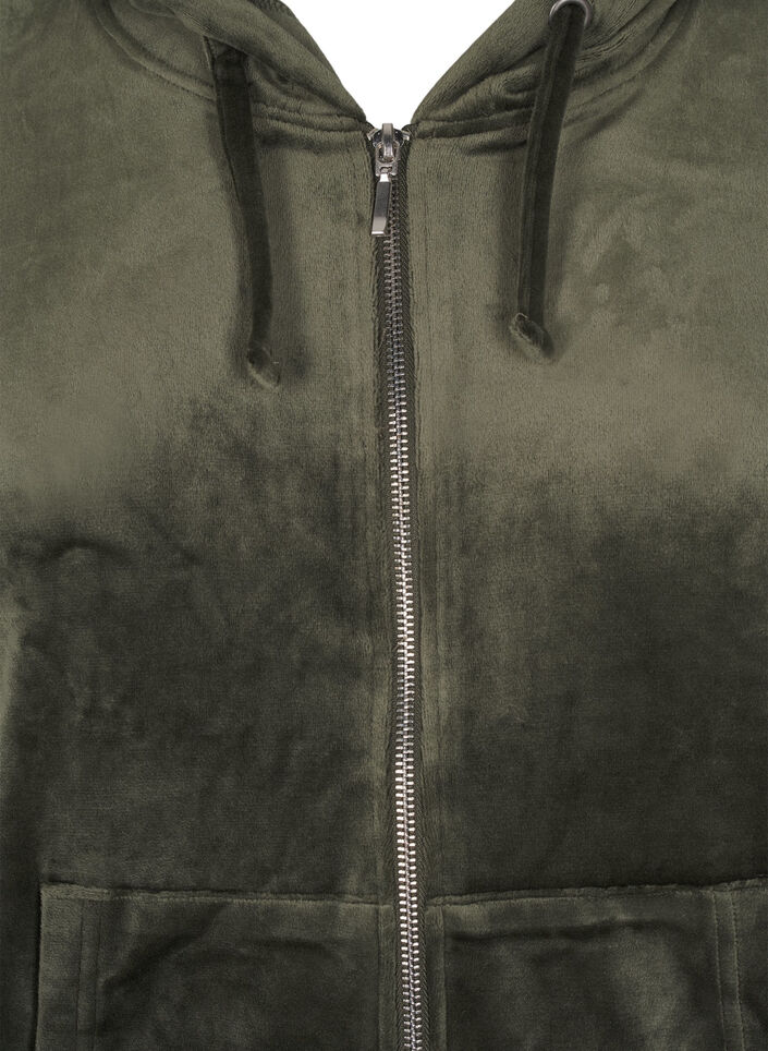 Velour cardigan with hood, Rosin, Packshot image number 2