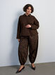 Balloon trousers with a high waist and all-over pattern, Brown, Model image number 0