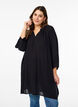 Tunic with 3/4 sleeves and an A-line cut, Black, Model image number 0