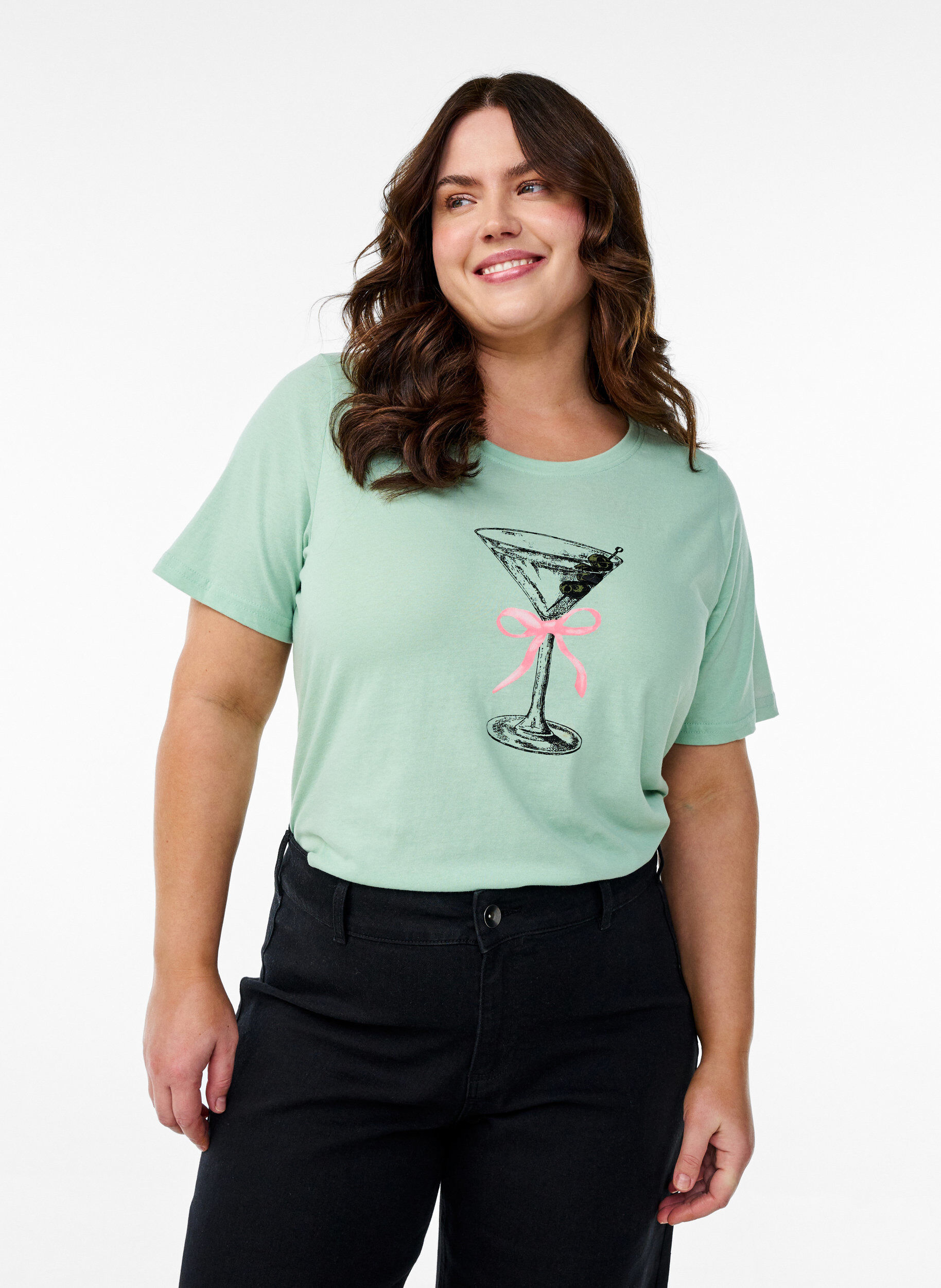 Zizzifashion FLASH - T-shirt with motif, Green, Model image number 0