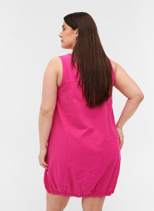 Sleeveless cotton dress, Fuchsia Purple, Model image number 1