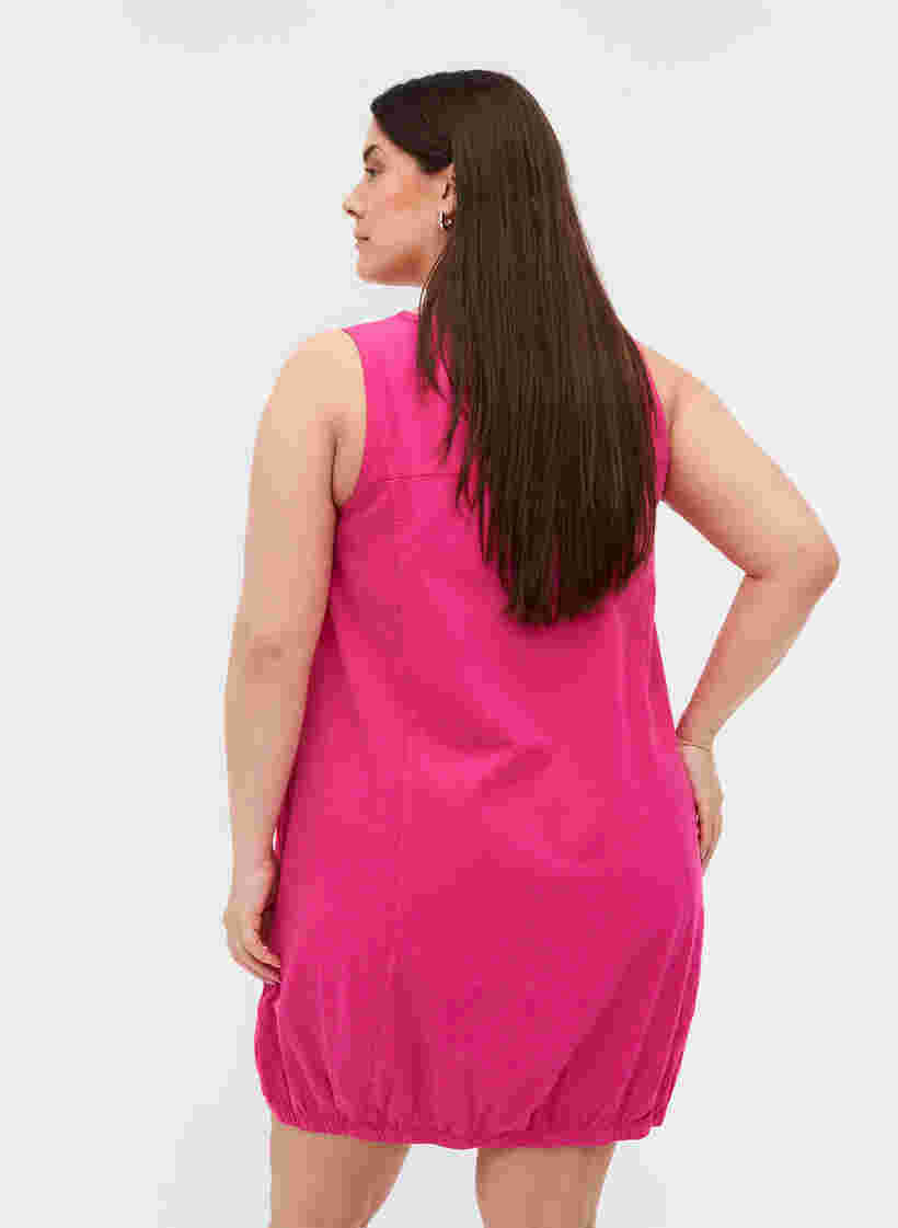 Sleeveless cotton dress, Fuchsia Purple, Model image number 1