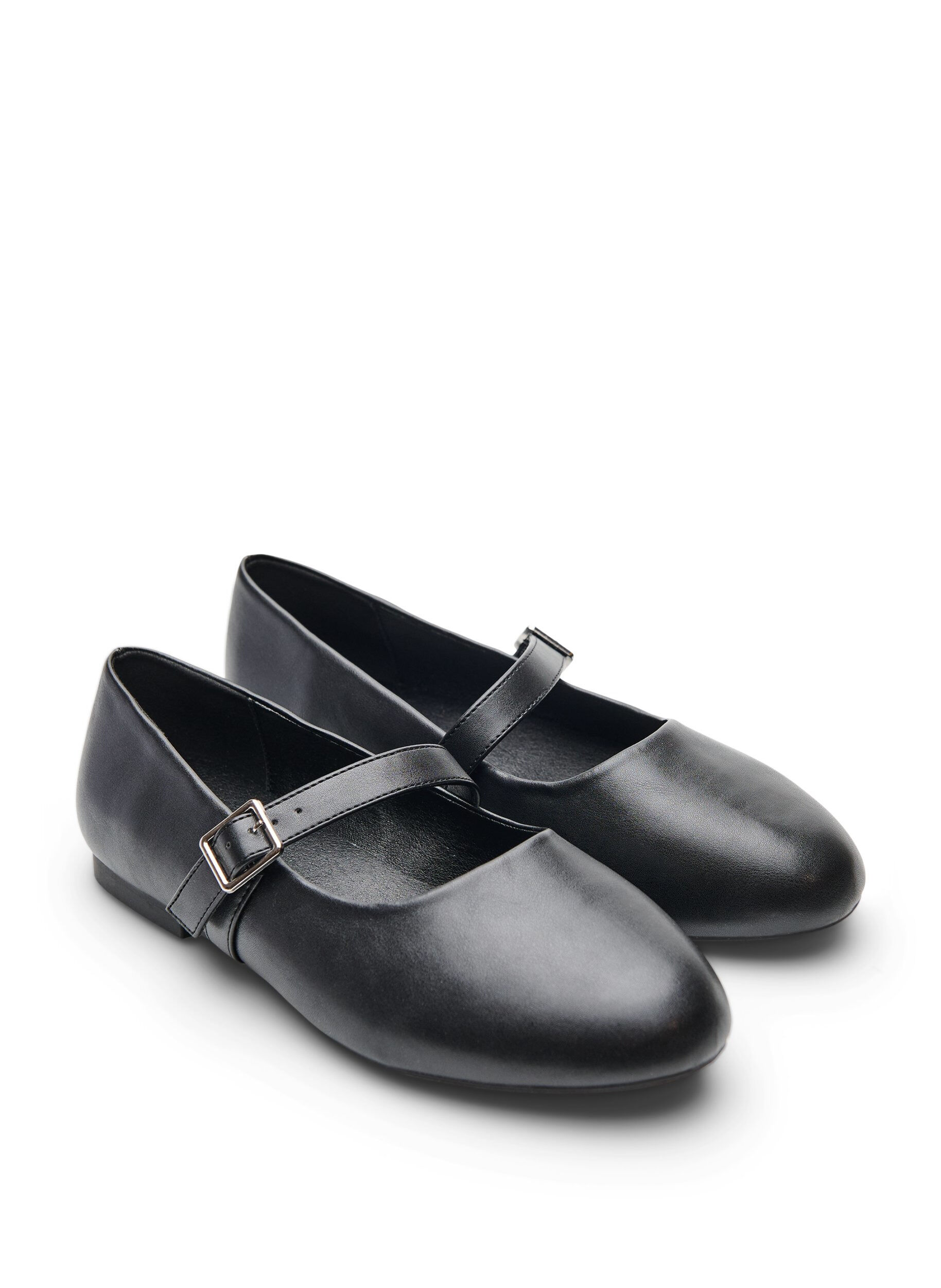 ZizzifashionBallerina in faux leather with strap, Black, Packshot image number 1