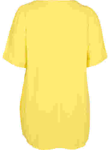 Viscose tunic with V-neck and buttons, Primrose Yellow, Packshot image number 1