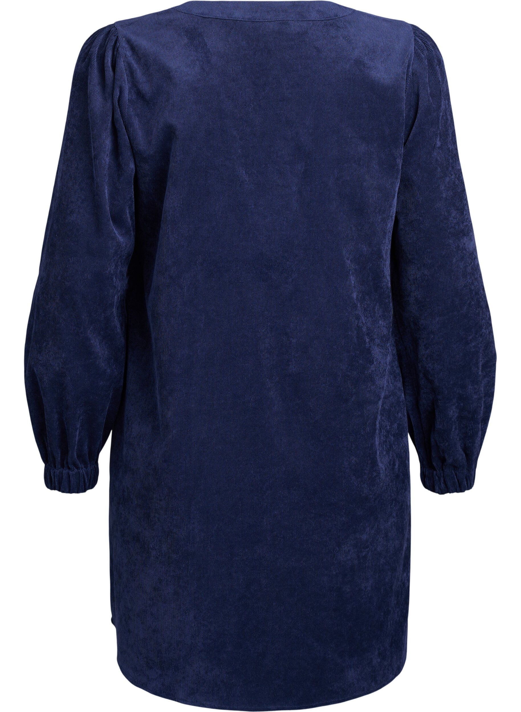 Zizzifashion Short velvet dress with long sleeves, Blue, Packshot image number 1