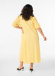 Midi dress with V-neck and texture, Yellow, Model image number 1