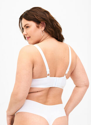 Moulded bra with mesh, Bright White, Model image number 1