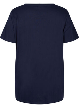 Oversize sleep T-shirt in organic cotton, Night Sky Lips, Packshot image number 1