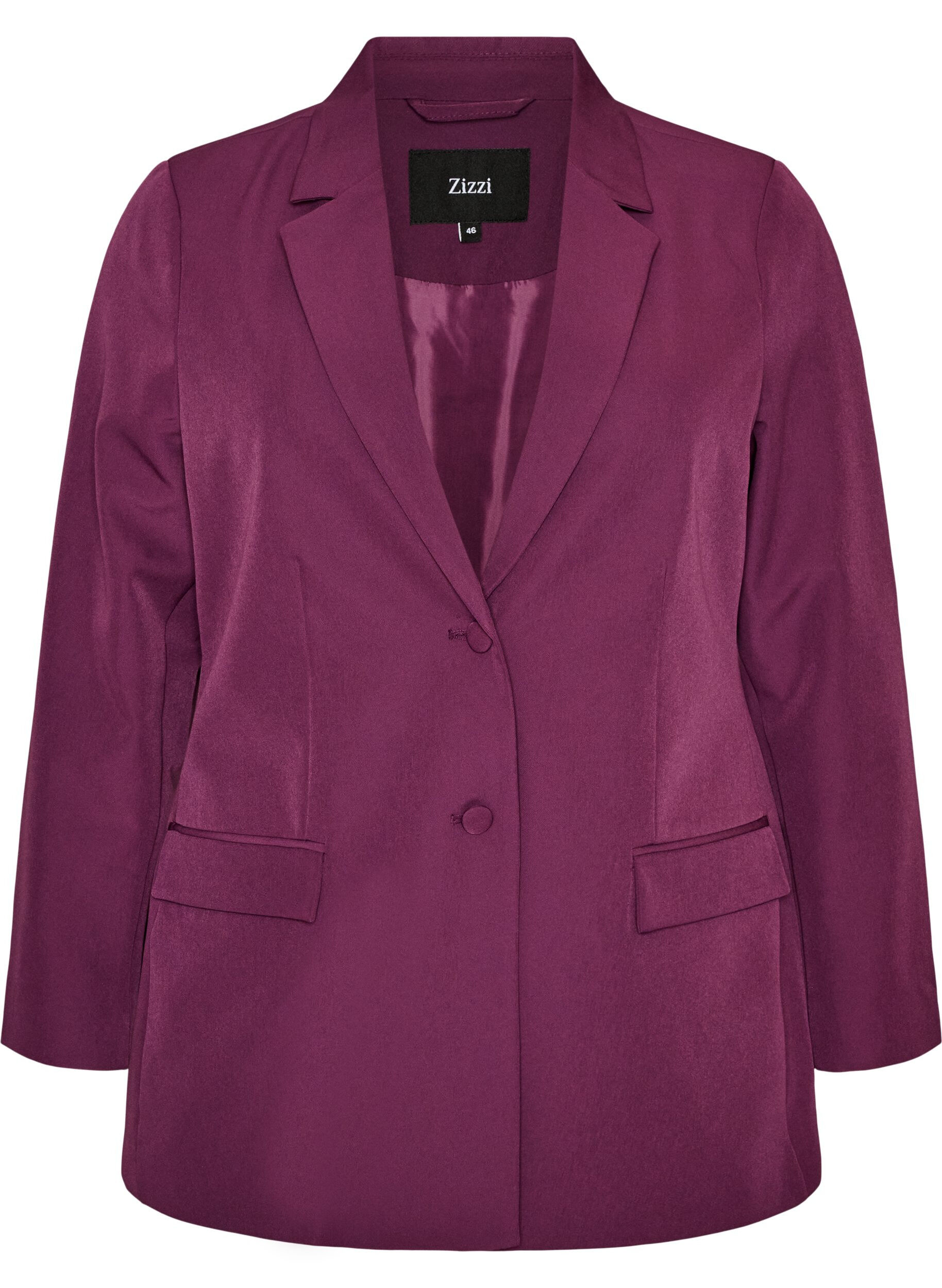 ZizzifashionClassic blazer with button fastening, Purple, Packshot image number 0