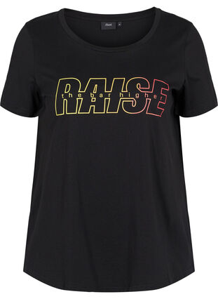 Sports t-shirt with print, Black w. Raise, Packshot image number 0
