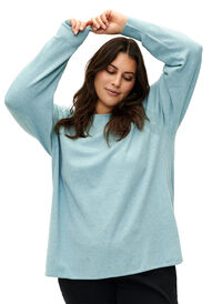 Knitted blouse with Raglan sleeves, Reef Waters Mel., Model